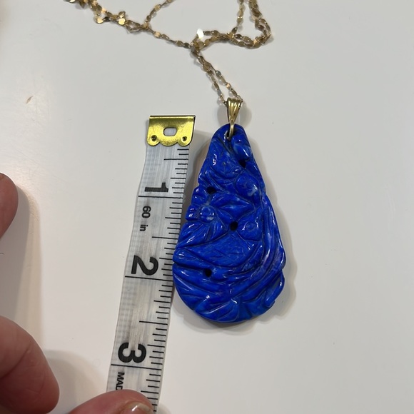 14 karat gold and lapis pendant - Picture 12 of 13